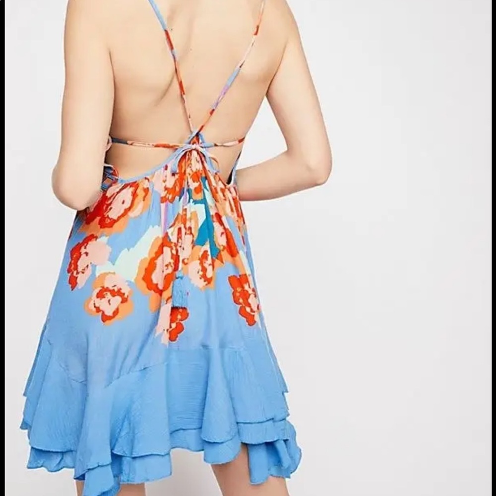 Blue Floral Spaghetti-Strap Sundress - Picture 2 of 4